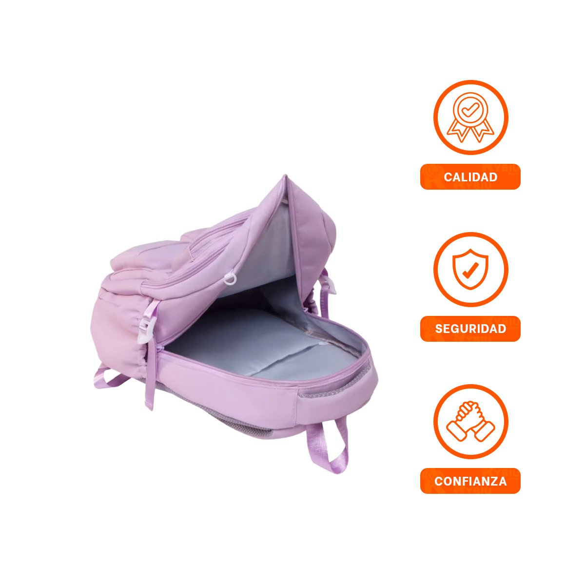 COMODA COTTMIR 3 BOLSILLOS LILA MOCHILA PARA MUJER - 3