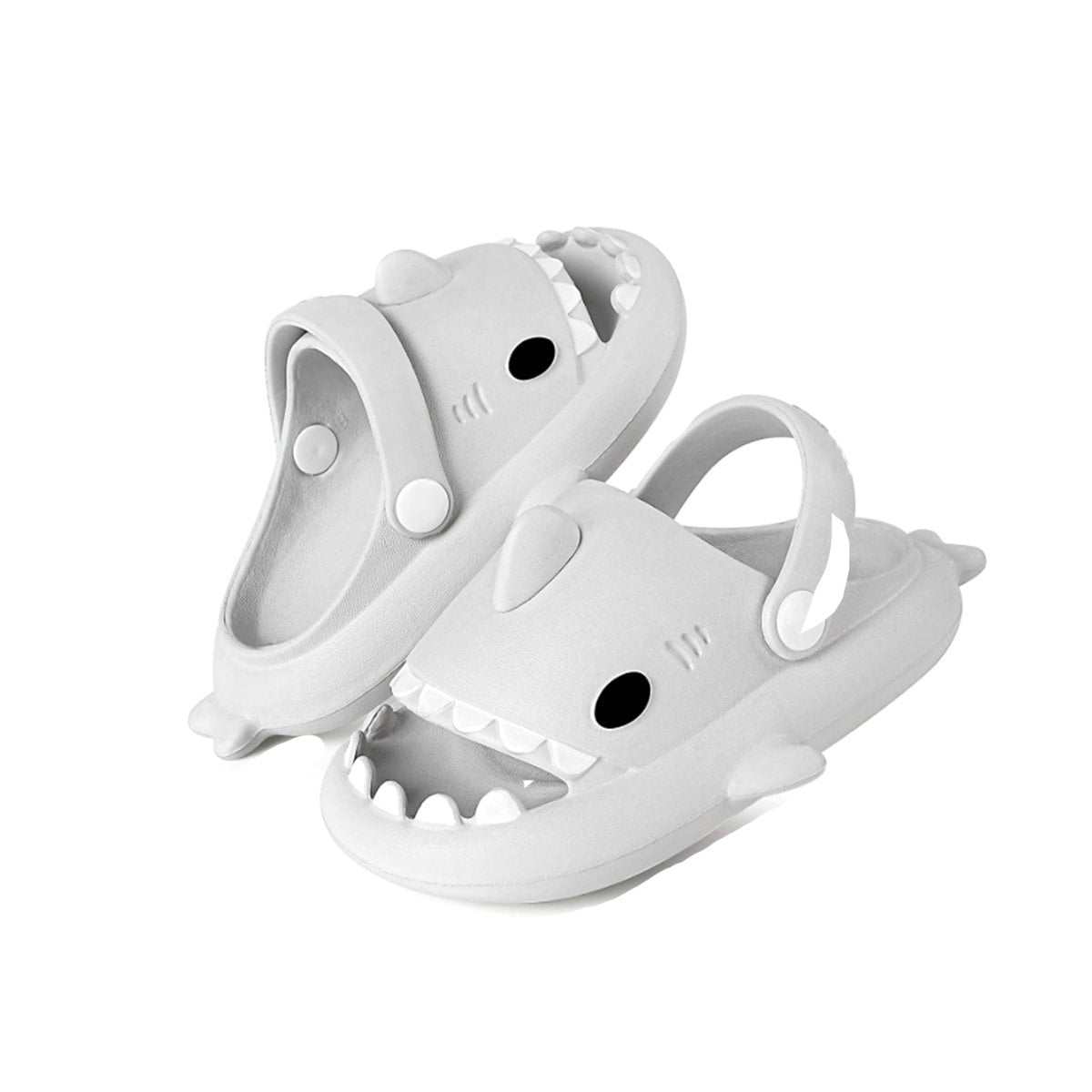 PACK2 CHANCLA INFANTIL CON CORREA TIBURON TALLA 21 22 BLANCO PARA SALIDAS Y+REGALO STICKER - 2