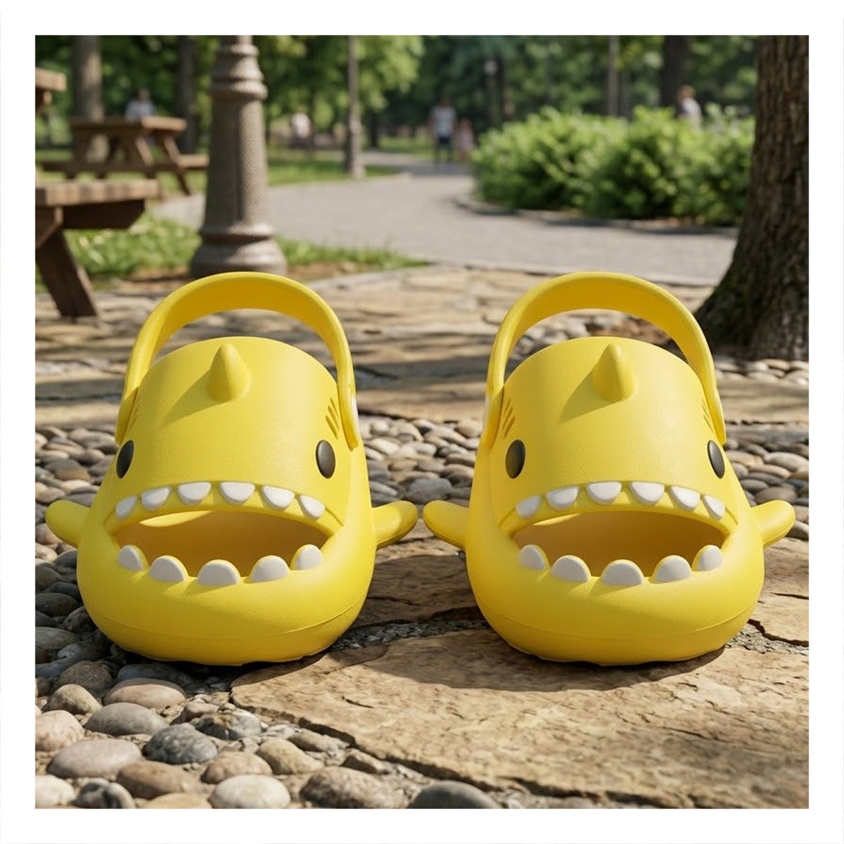 PACK4 BABUCHA DE TIBURON CON CORREA PARA NIÑOS AMARILLO TALLA 29 A 30 FIT Y+REGALO STICKER - 5