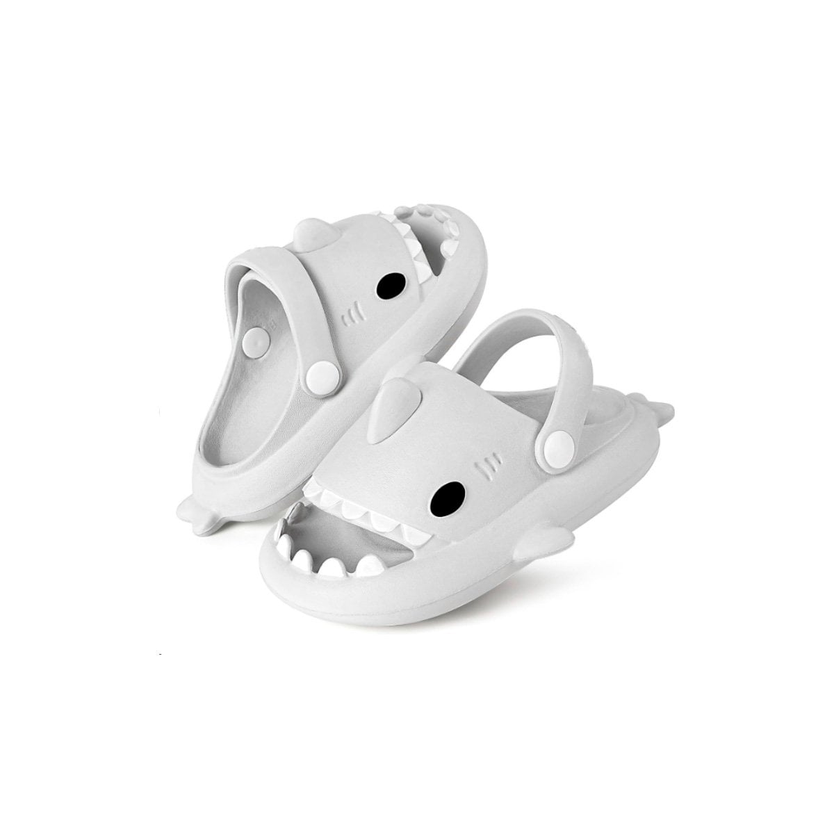 CALZADO DE CORREA EN BLANCO CON TIBURON TALLA 25 26 PARA UN LOOK MUY DIVERTIDO Y+PAPEL REGALO - 1