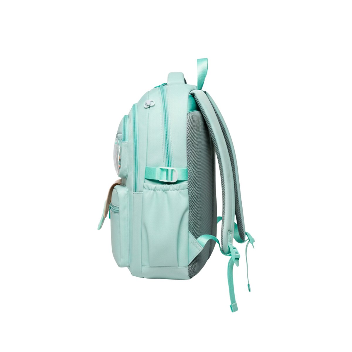 BOLSO UNIVERSITARIO COTTMIR VERDE AGUA CON 3 BOLSILLOS RESISTENTES PARA CLASES Y+REGALO STICKER - 3
