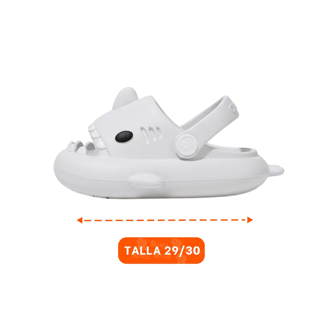 PACK2 OJOTA PARA NIÑOS CON CORREA DE TIBURON COLOR BLANCO EN TALLA 29 30 DIARIO Y+PAPEL REGALO - 4