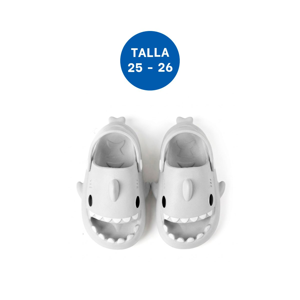 PACK4 BABUCHA CON CORREA Y TIBURON EN BLANCO TALLA 26 PARA NIÑOS ESTILO COMODO Y+REGALO STICKER - 4