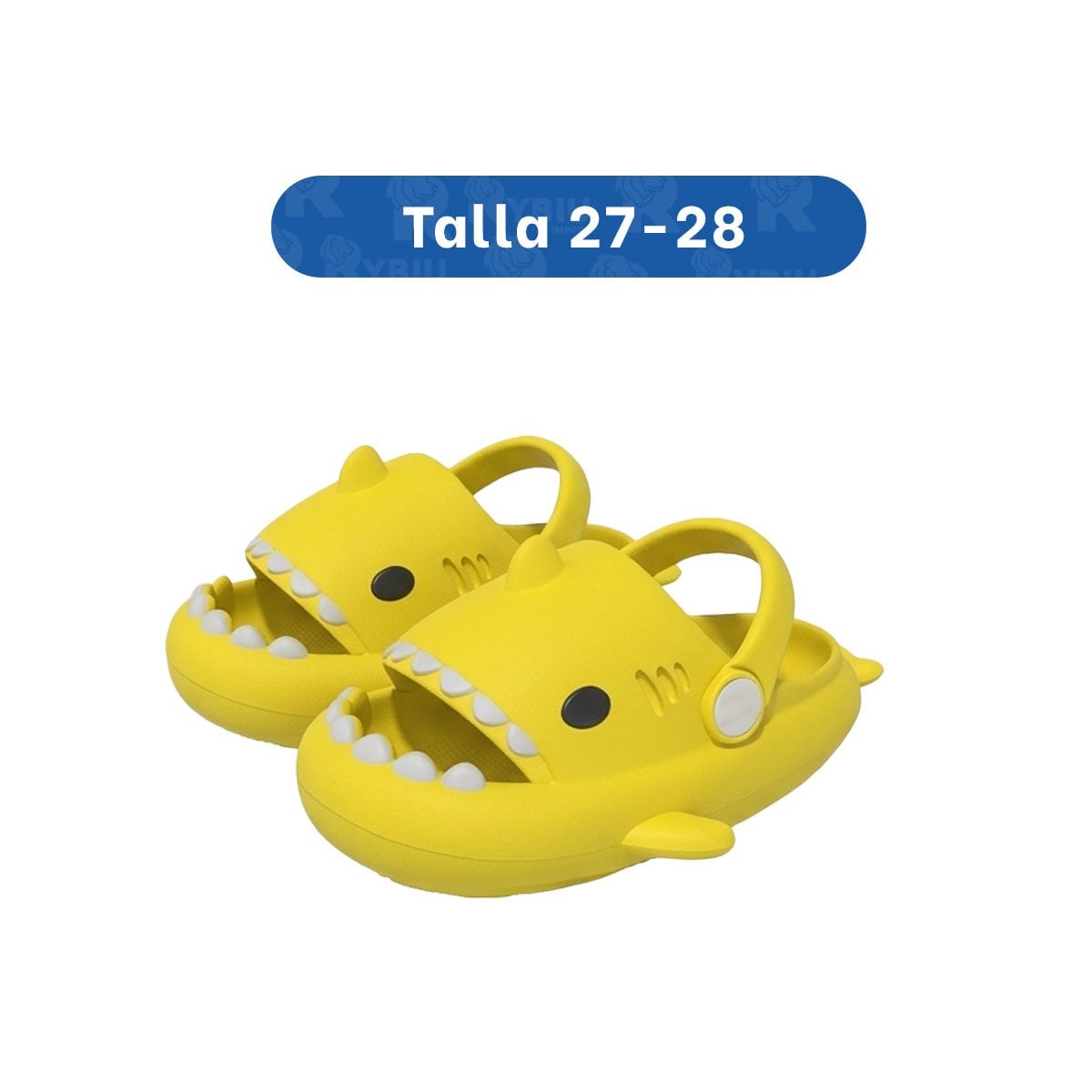 PACK4 HUARACHE DE INFANTES CON CORREA DE TIBURON AMARILLO DE VERANO MEDIDA 27 28 Y+PAPEL REGALO - 4