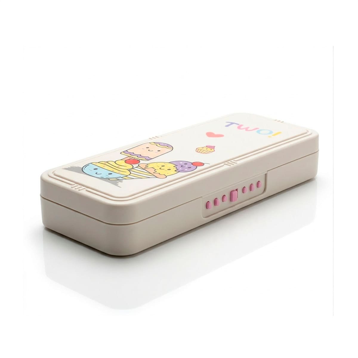 LAPICERA ESCOLAR BEIGE CON DOBLE NIVEL Y CLAVE DISENO HELADOS Y+REGALO STICKER - 3