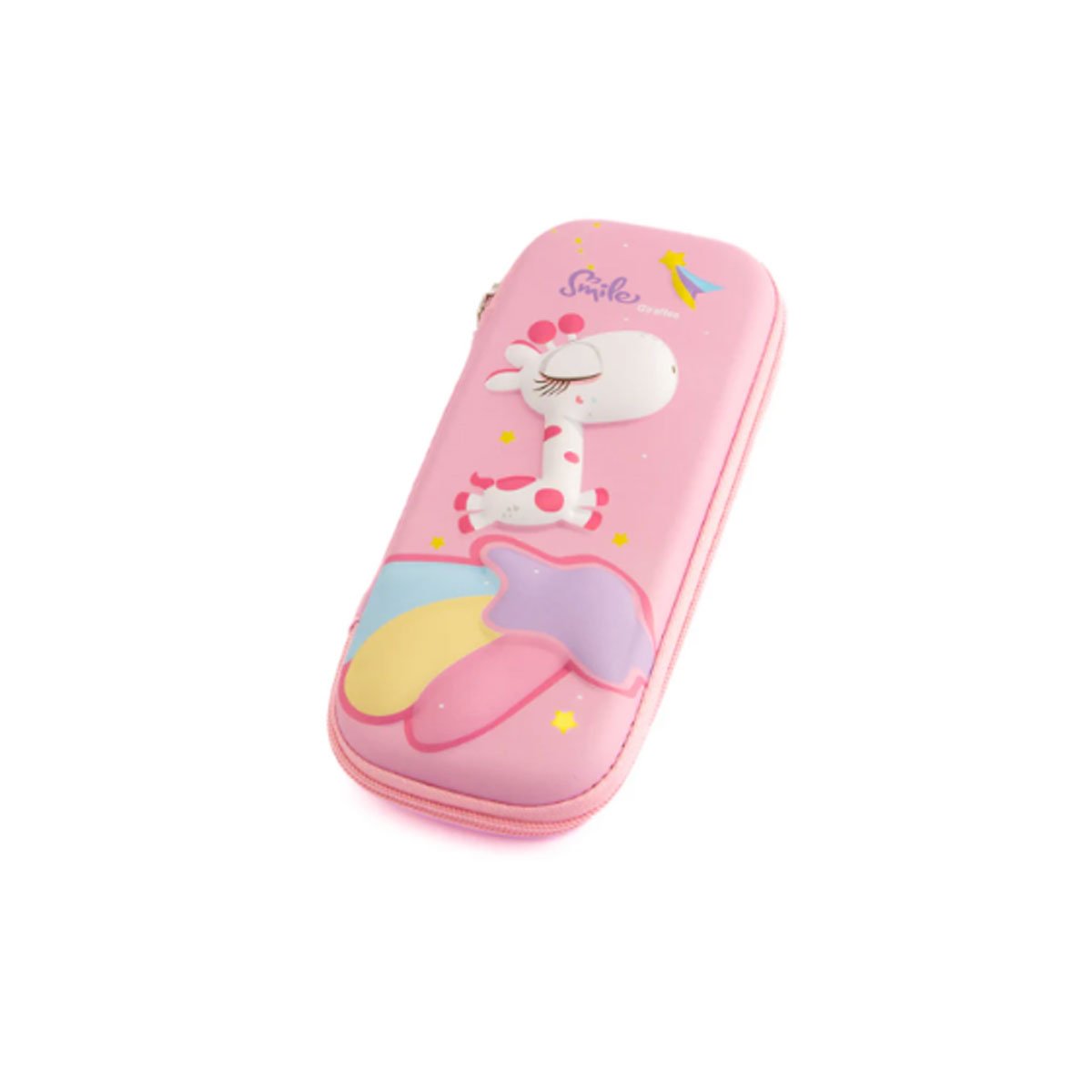 ESTUCHE INFANTIL JIRAFA ROSADO ALTO RELIEVE CON DISENO ENCANTADOR DIARIO Y+PAPEL REGALO - 1