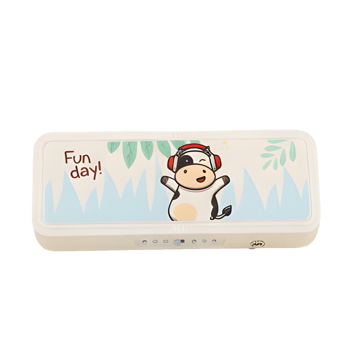 PACK2 CARTUCHERA JUVENIL VACA BEIGE CON CLAVE 2 NIVELES FUNCIONAL Y+REGALO STICKER - 2