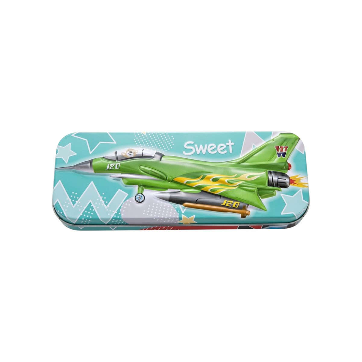 LAPICERA VERDE METALICA CON SEPARADOR PARA UTILES ESCOLARES Y+REGALO STICKER - 3