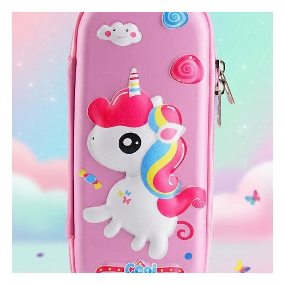PACK4 ACCESORIO INFANTIL UNICORNIO ROSADO ALTO RELIEVE CON DISENO LINDO PRACTICO Y+PAPEL REGALO - 2