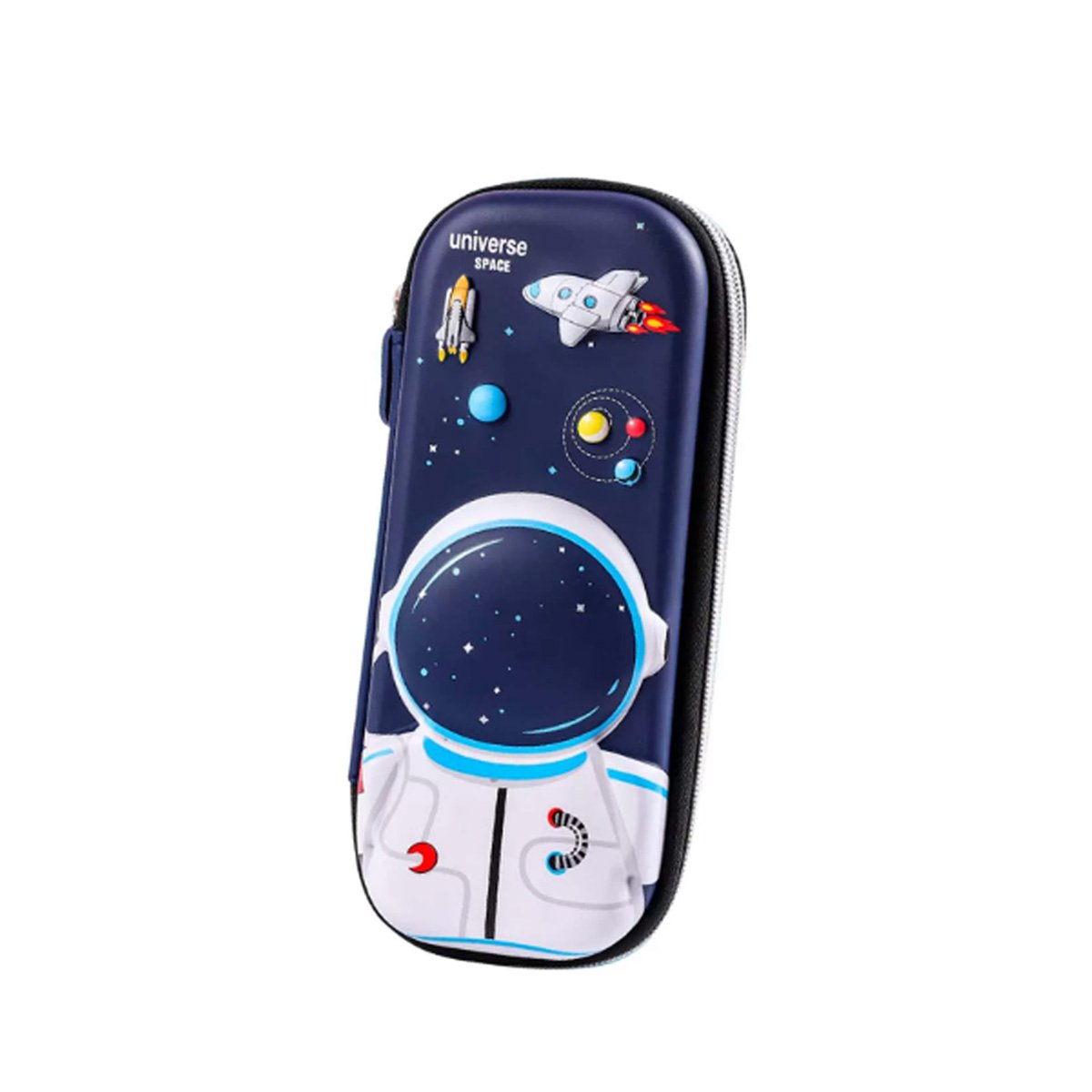 PACK12 FUNDA MODERNA ASTRONAUTA HAPPY AZUL ALTO RELIEVE CON ESPACIO AMPLIO Y+REGALO STICKER - 2