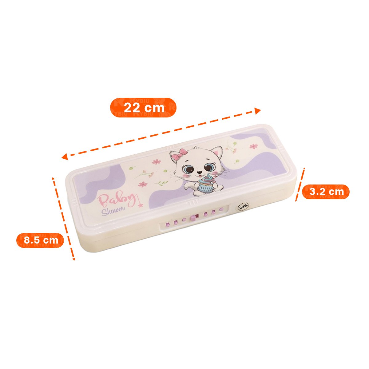 PACK12 CARTUCHERA CON SISTEMA DE CLAVE 2 NIVELES GATO BEIGE Y+REGALO STICKER - 4