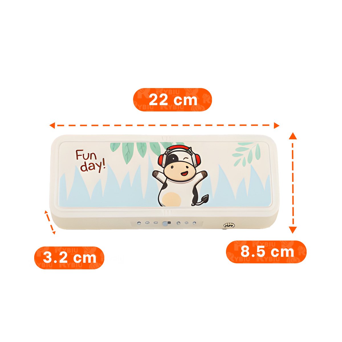 PACK12 FUNDA PRACTICA VACA BEIGE CON CLAVE 2 NIVELES ESCOLAR Y+REGALO STICKER - 4