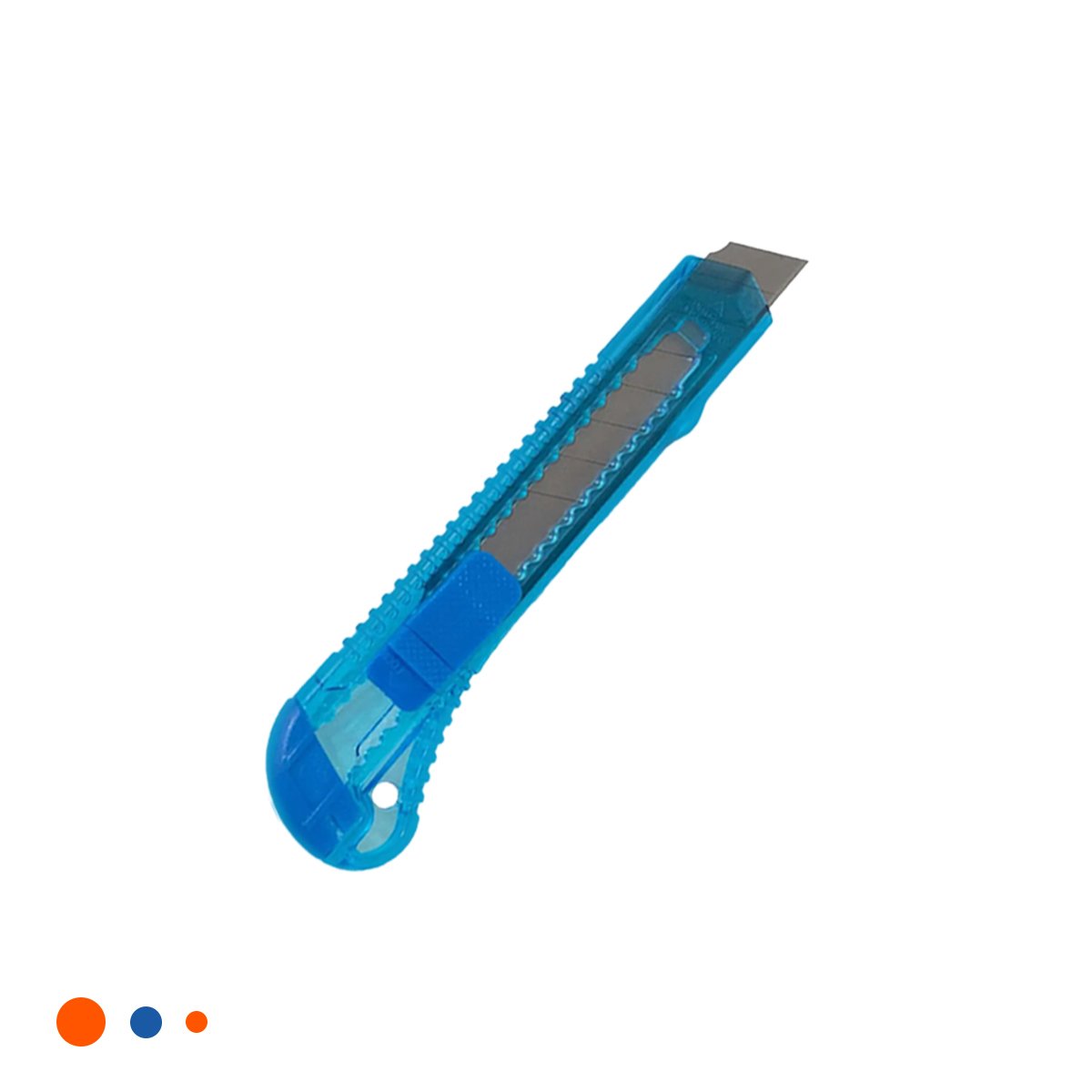 PACK6 CUTER DE ESCRITORIO 15CM AZUL TRANSPARENTE SET 3 UNIDADES Y+REGALO STICKER - 2