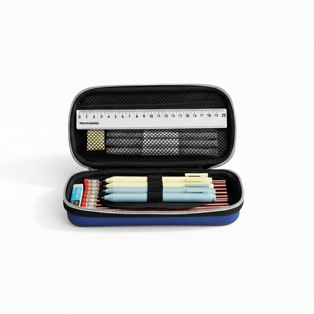 ESTUCHE MODERNO ASTRONAUTA HAPPY AZUL ALTO RELIEVE CON ESPACIO AMPLIO INTERNO Y+LIGAS REGALO - 3