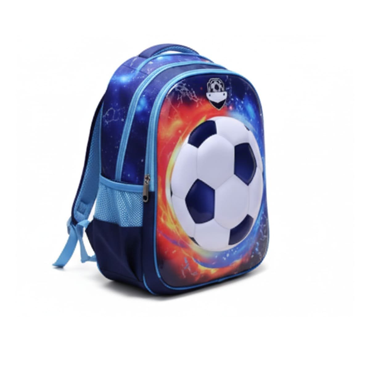 MORRAL CON LONCHERA Y CARTUCHERA AZUL DE PELOTA ESCOLAR Y+REGALO STICKER - 3