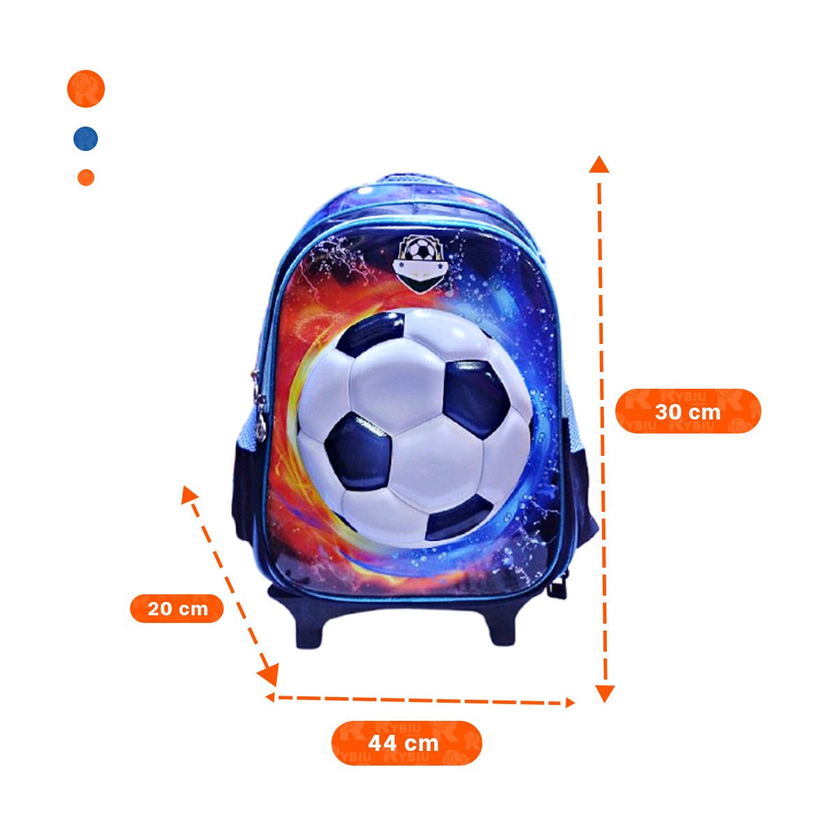 MORRAL CON LONCHERA Y CARTUCHERA AZUL DE PELOTA ESCOLAR Y+REGALO STICKER - 4