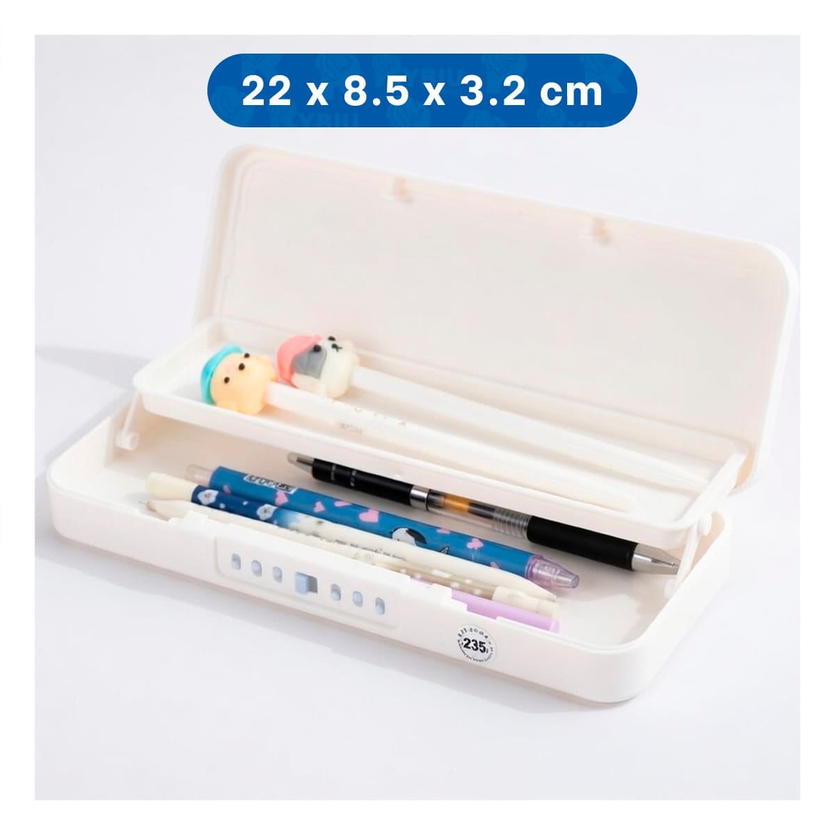 PACK6 PORTA COLORES MODERNO CONEJO Y REJAS BEIGE CON CLAVE 2 NIVELES Y+REGALO STICKER - 4