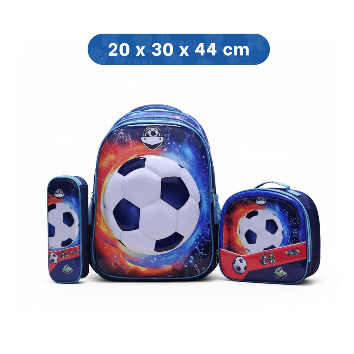 PACK6 MOCHILA PACK AZUL DE PELOTA CON LONCHERA Y CARTUCHERA ESCOLAR - 4