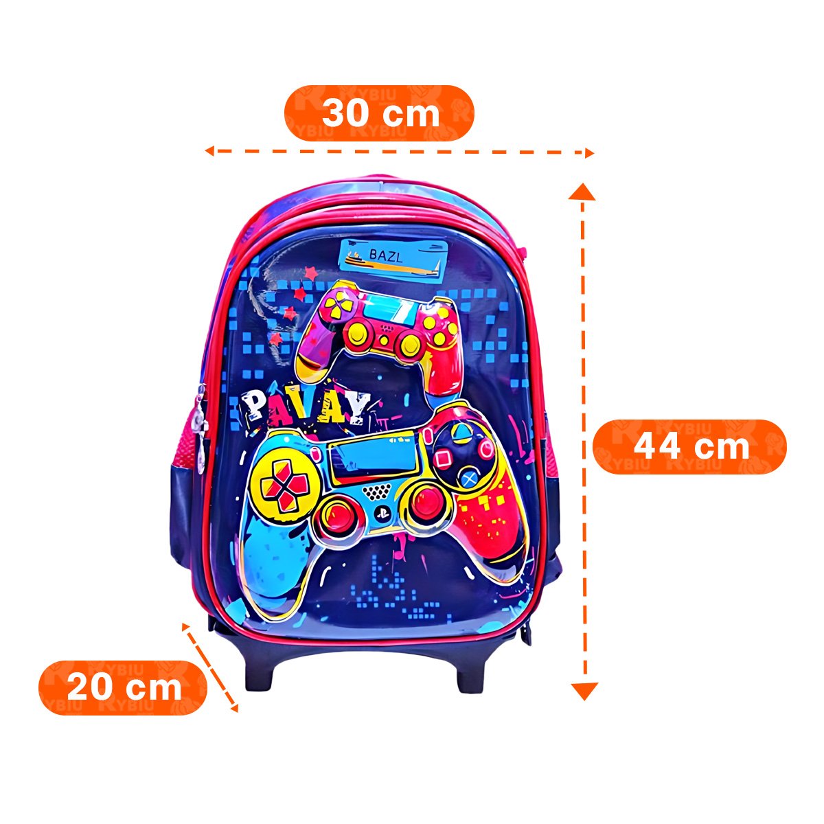 PACK4 MOCHILA ESCOLAR AZUL RESISTENTE DE VIDEOJUEGOS CON LONCHERA Y CARTUCHERA - 4