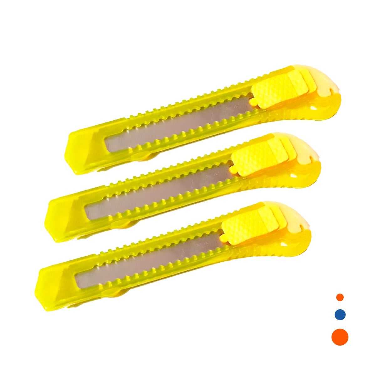 TRINCHE AMARILLO TRANSPARENTE 15CM RETRACTIL SET 3 UNIDADES Y+REGALO STICKER - 3