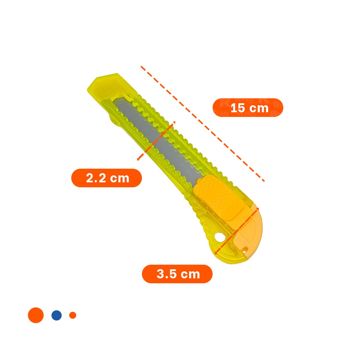 TRINCHE AMARILLO TRANSPARENTE 15CM RETRACTIL SET 3 UNIDADES Y+REGALO STICKER - 4