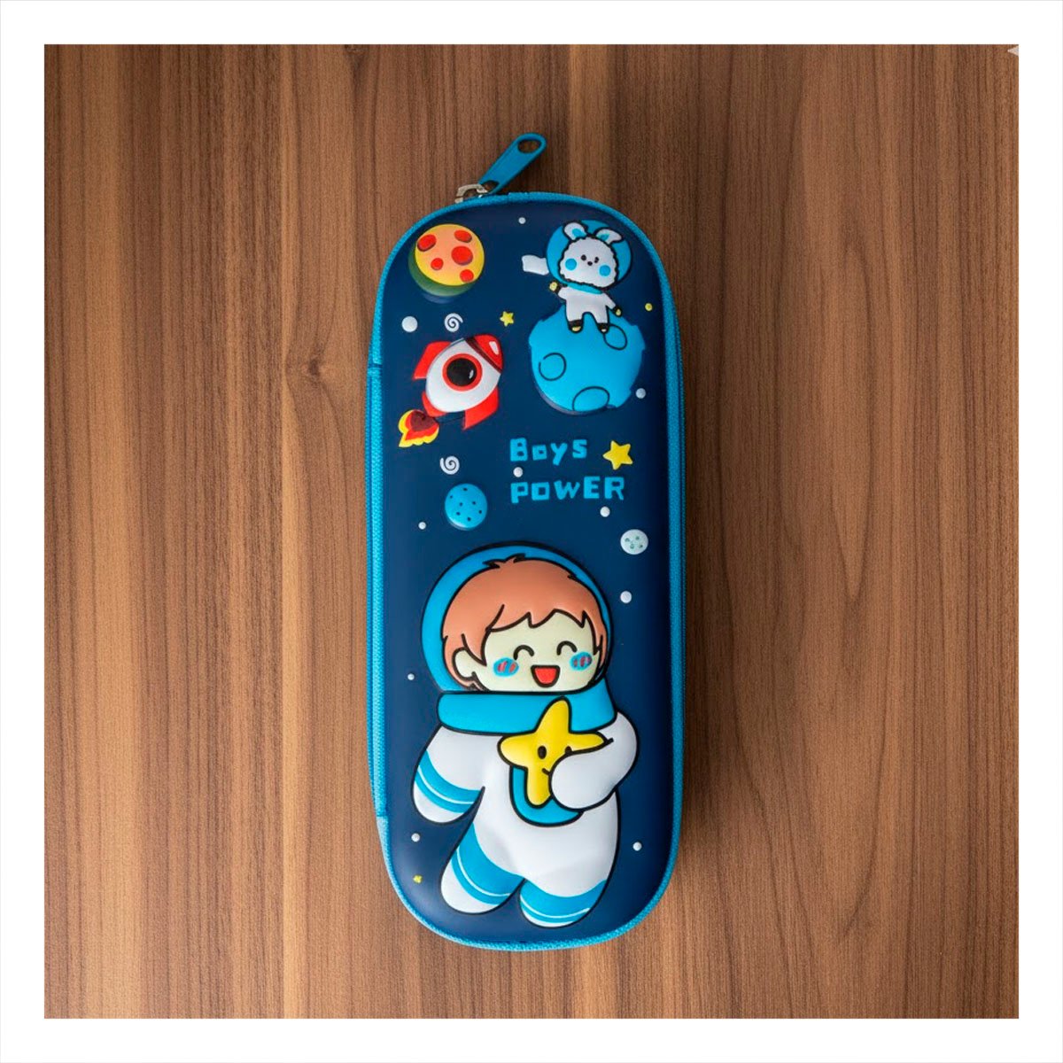 PACK6 ACCESORIO MODERNO ASTRONAUTA FELIZ AZUL ALTO RELIEVE CON ESTILO ATRACTIVO - 3