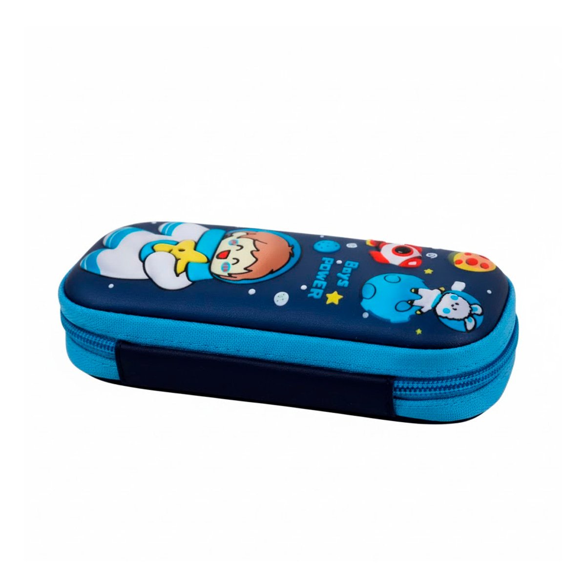 ESTUCHE COMPACTO ASTRONAUTA FELIZ AZUL ALTO RELIEVE PARA GUARDAR UTILES Y+REGALO STICKER - 3