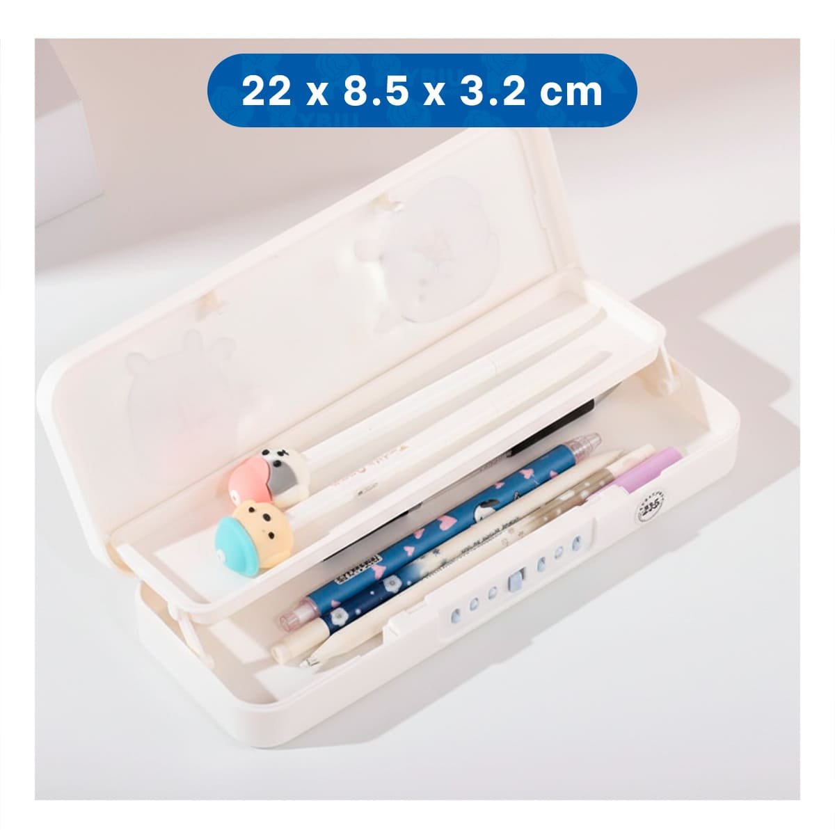 BOLSO PRACTICO CONEJO BEIGE CON CLAVE 2 NIVELES AMPLIO Y+PAPEL REGALO - 4
