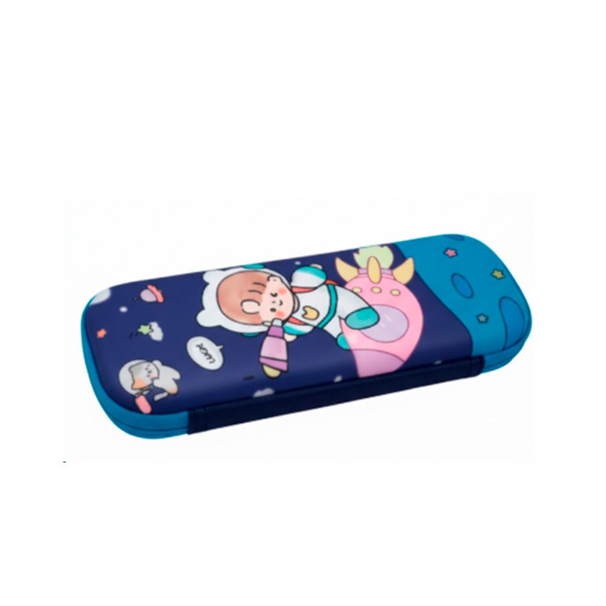 ESTUCHE COMPACTO ASTRONAUTA EN COHETE AZUL ALTO RELIEVE PARA GUARDAR UTILES Y+REGALO STICKER - 3