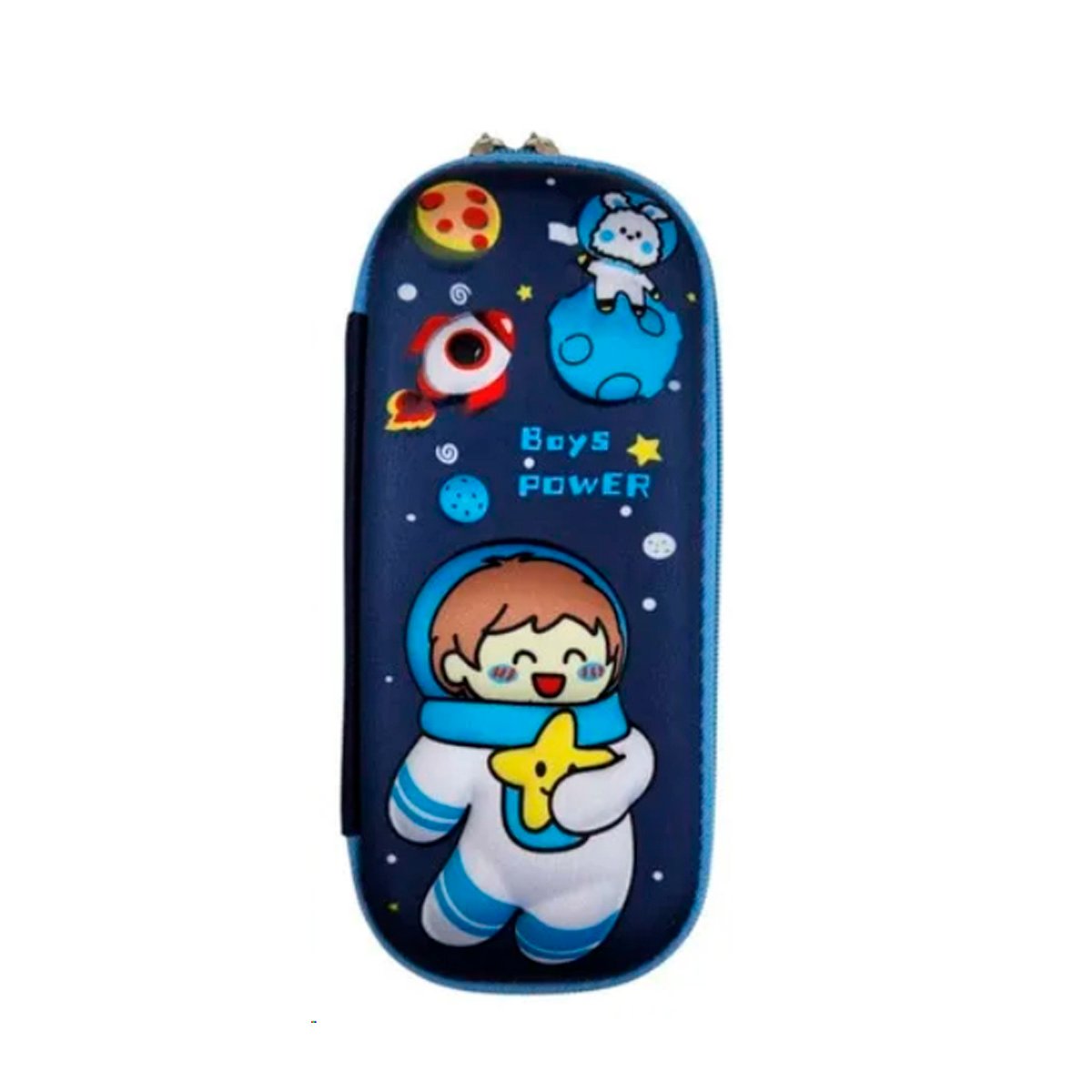 PACK2 BOLSO FUNCIONAL ASTRONAUTA FELIZ AZUL ALTO RELIEVE CON ESTILO ESCOLAR Y+REGALO STICKER - 2
