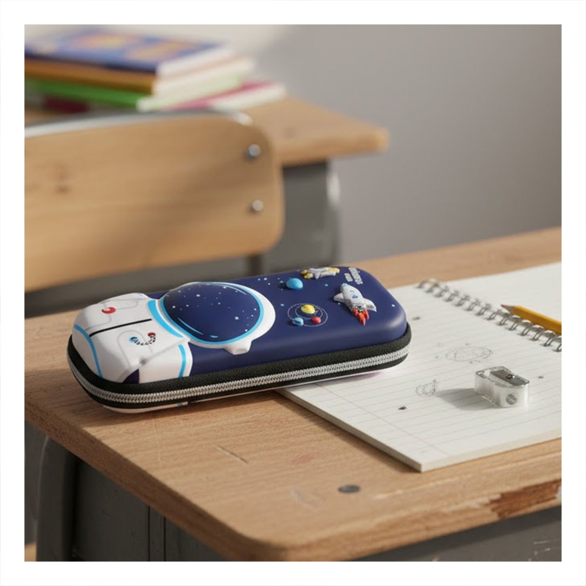 PACK6 ACCESORIO MODERNO ASTRONAUTA HAPPY AZUL ALTO RELIEVE CON ESTILO ATRACTIVO - 2