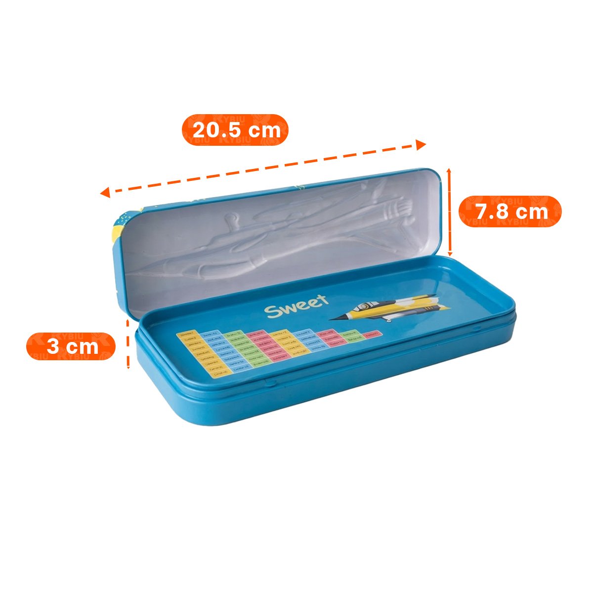 PACK4 PORTAUTILES PRACTICO CELESTE METALICO CON SEPARADOR RESISTENTE Y+REGALO STICKER - 4