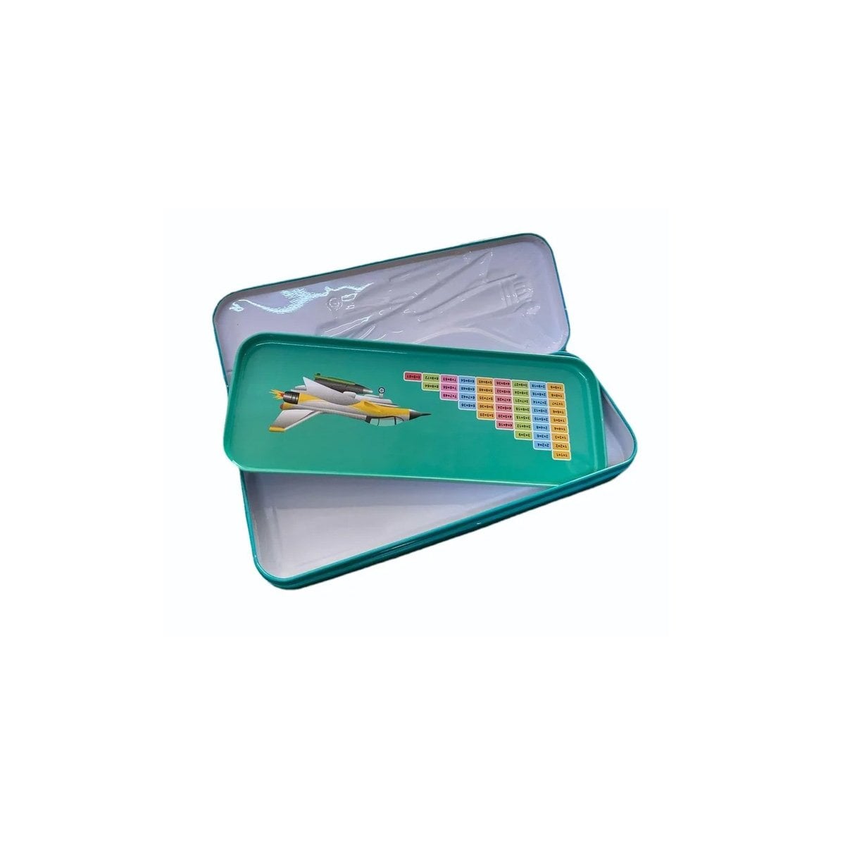 PACK2 CARTUCHERA PRACTICA VERDE METALICA CON SEPARADOR AMPLIO Y+REGALO STICKER - 2