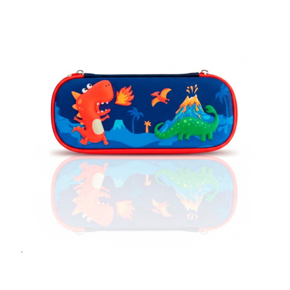 ESTUCHE MODERNO DINOS AZUL ALTO RELIEVE CON ESPACIO AMPLIO INTERNO Y+LIGAS REGALO - 3