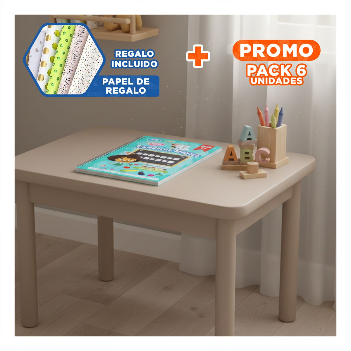 PACK6 ARTICULO CELESTE CUADERNO MAGICO PARA ESCRITURA CREATIVA Y+PAPEL REGALO - 1