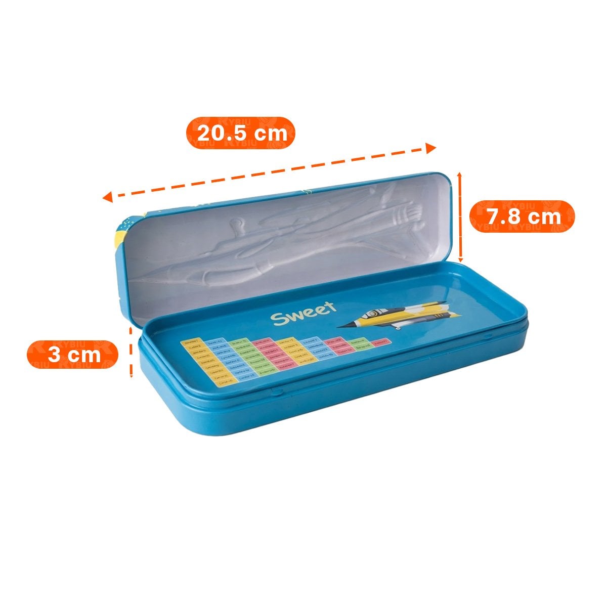 PACK6 CONTENEDOR PRACTICO CELESTE METALICO CON SEPARADOR AMPLIO Y+PAPEL REGALO - 4