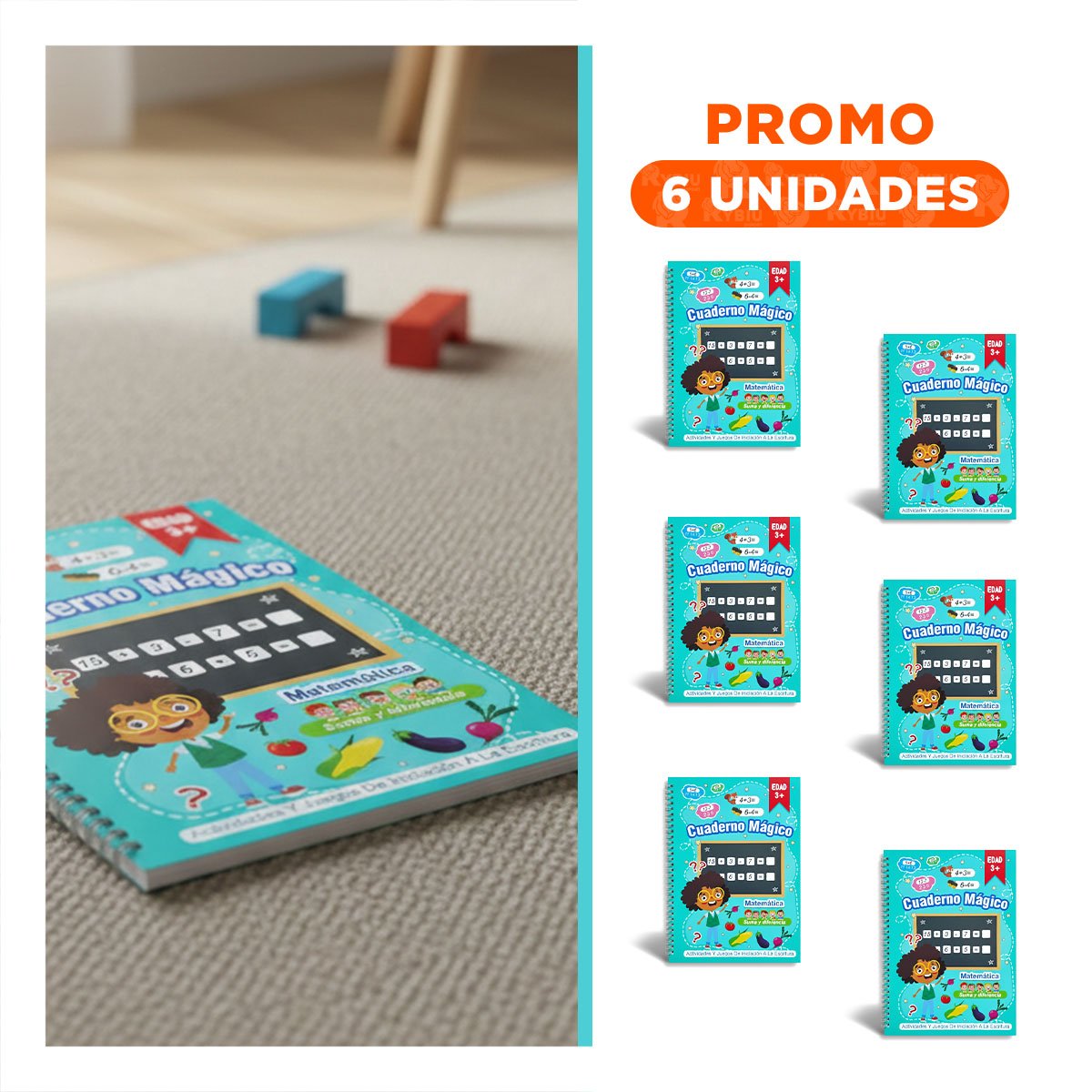 PACK6 PRODUCTO CELESTE CUADERNO MAGICO PARA USO ESCOLAR - 1