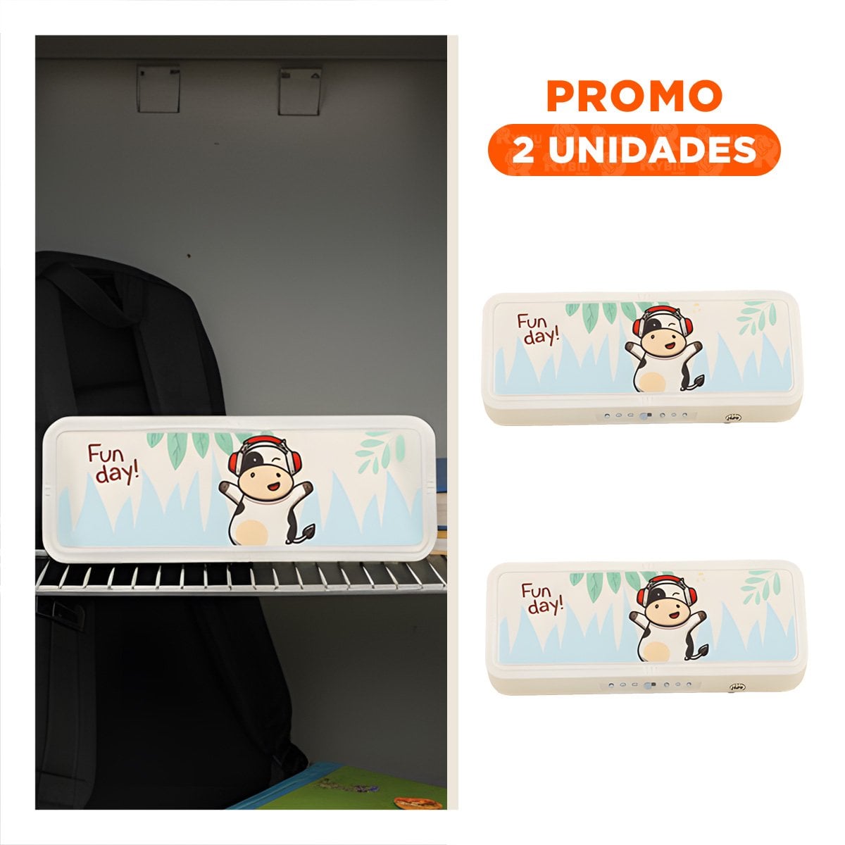 PACK2 LAPICERA JUVENIL VACA BEIGE CON CLAVE 2 NIVELES ESCOLAR - 1