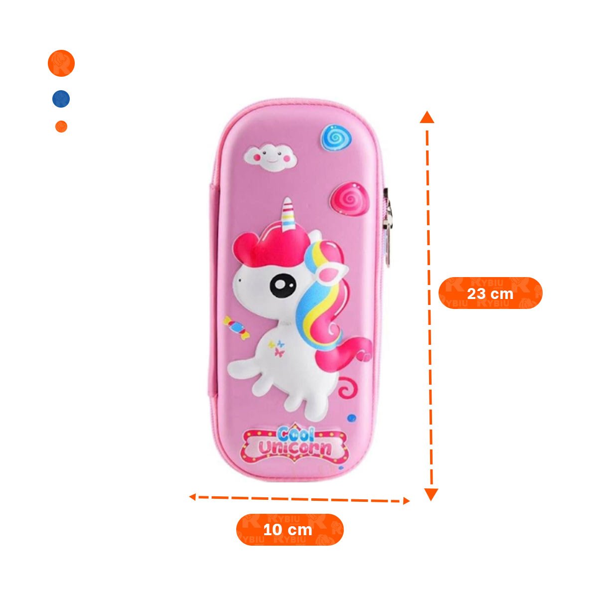 PACK4 ACCESORIO ESCOLAR UNICORNIO ROSADO ALTO RELIEVE CON CIERRE SEGURO DIARIO - 4