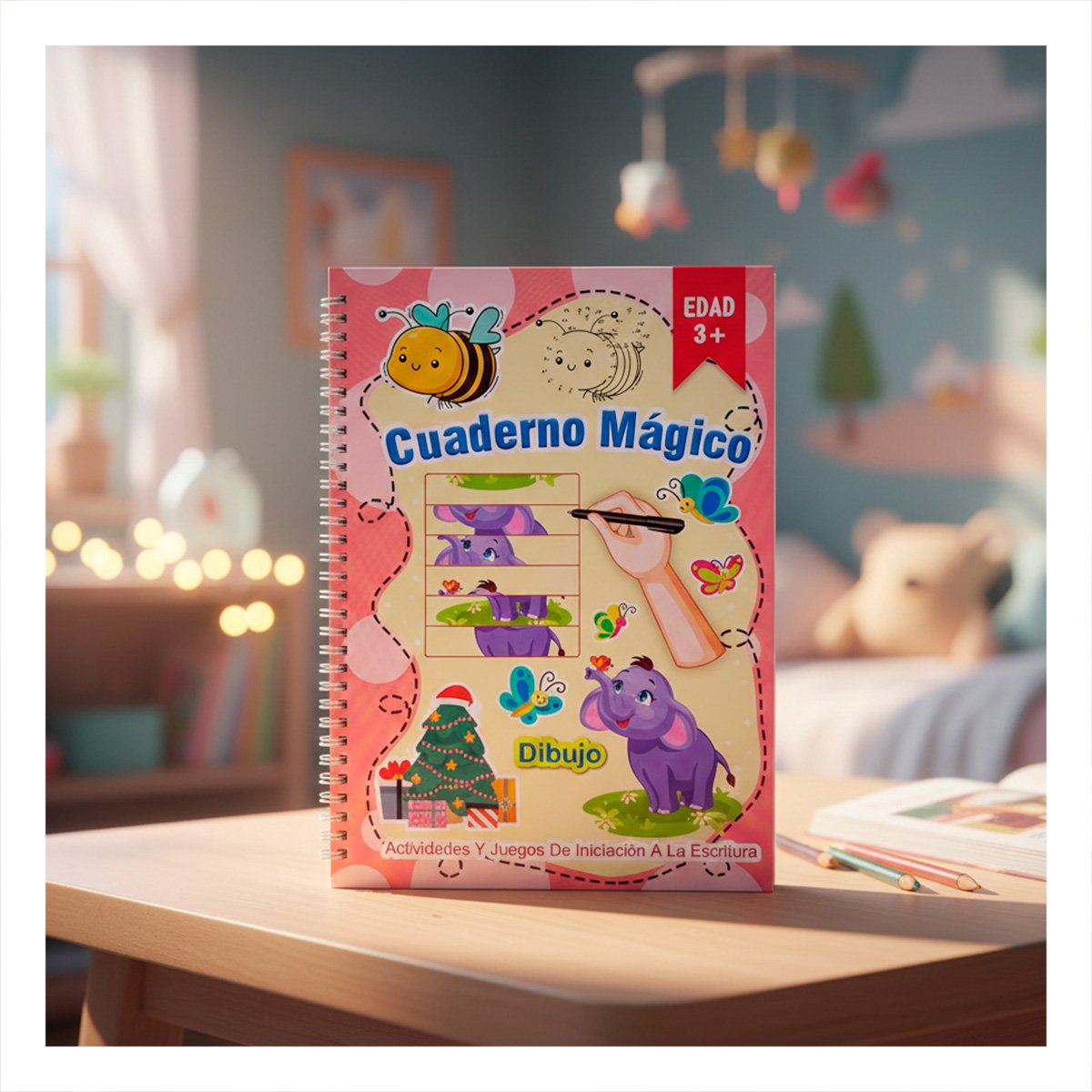 PACK2 DISENO ROSADO CUADERNO MAGICO PARA USO ESCOLAR - 3