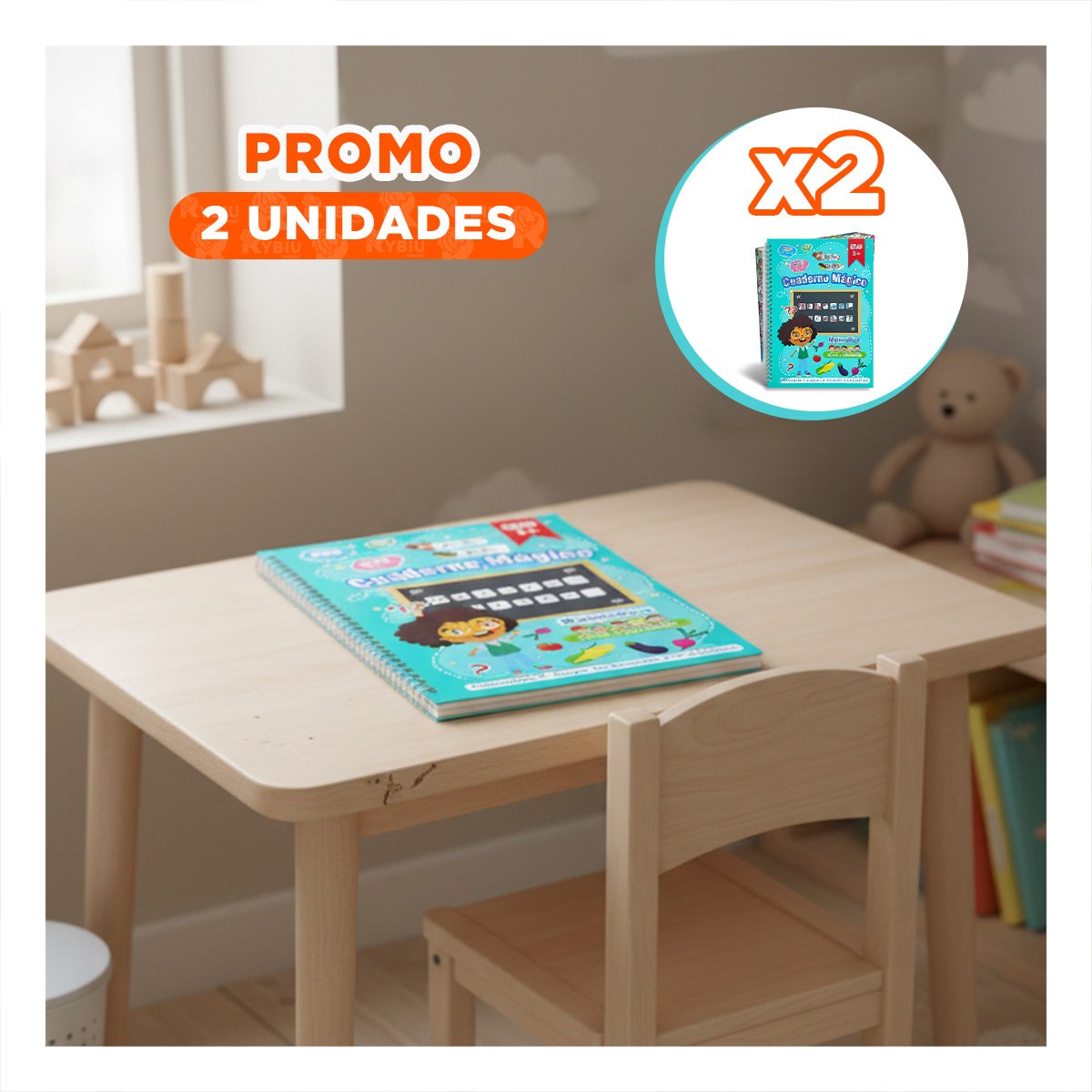 PACK2 MODELO CELESTE CUADERNO MAGICO PARA DIBUJO DIARIO Y+REGALO STICKER - 1
