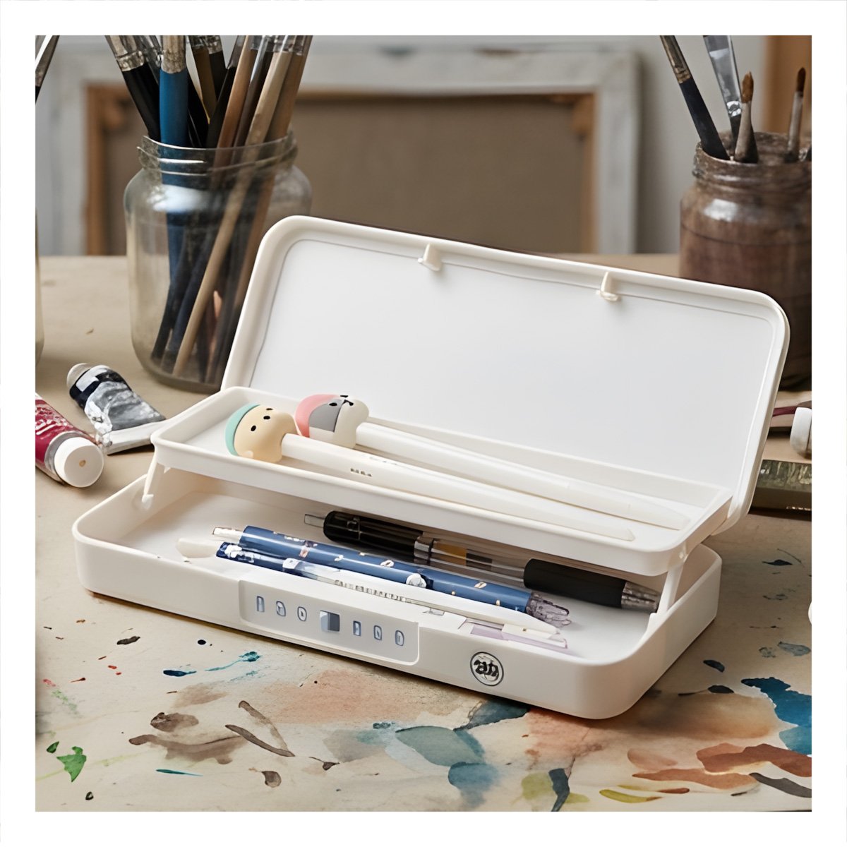 PACK12 ORGANIZADOR PRACTICO VACA BEIGE CON CLAVE 2 NIVELES JUVENIL - 2