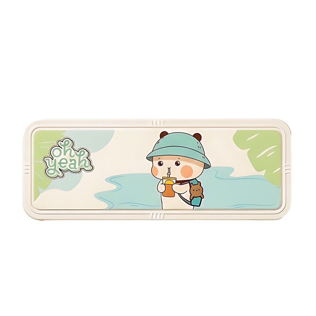PACK2 PORTALAPICES JUVENIL BEIGE CON CLAVE 2 NIVELES OSO CON GORRA SEGURO Y+REGALO STICKER - 2