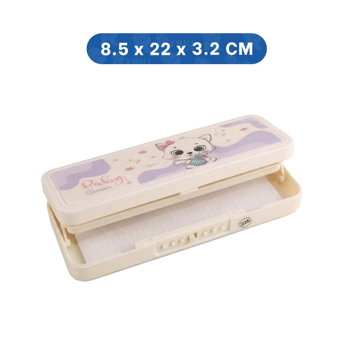 PACK2 BOLSO ESCOLAR CON CLAVE 2 NIVELES DISENO GATO BEIGE - 4