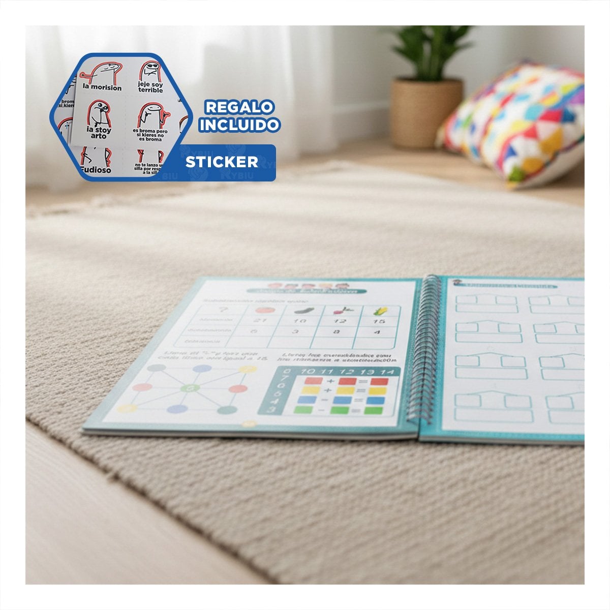 PRACTICO CUADERNO CELESTE MAGICO PARA DIBUJO CREATIVO Y+REGALO STICKER - 1