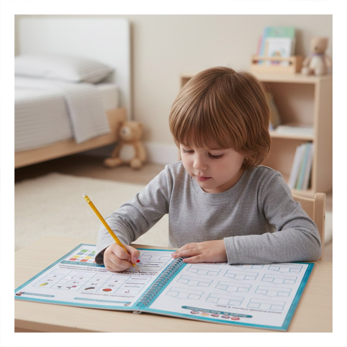 PACK2 FORMATO CELESTE CUADERNO MAGICO PARA PRACTICA INFANTIL Y+PAPEL REGALO - 5