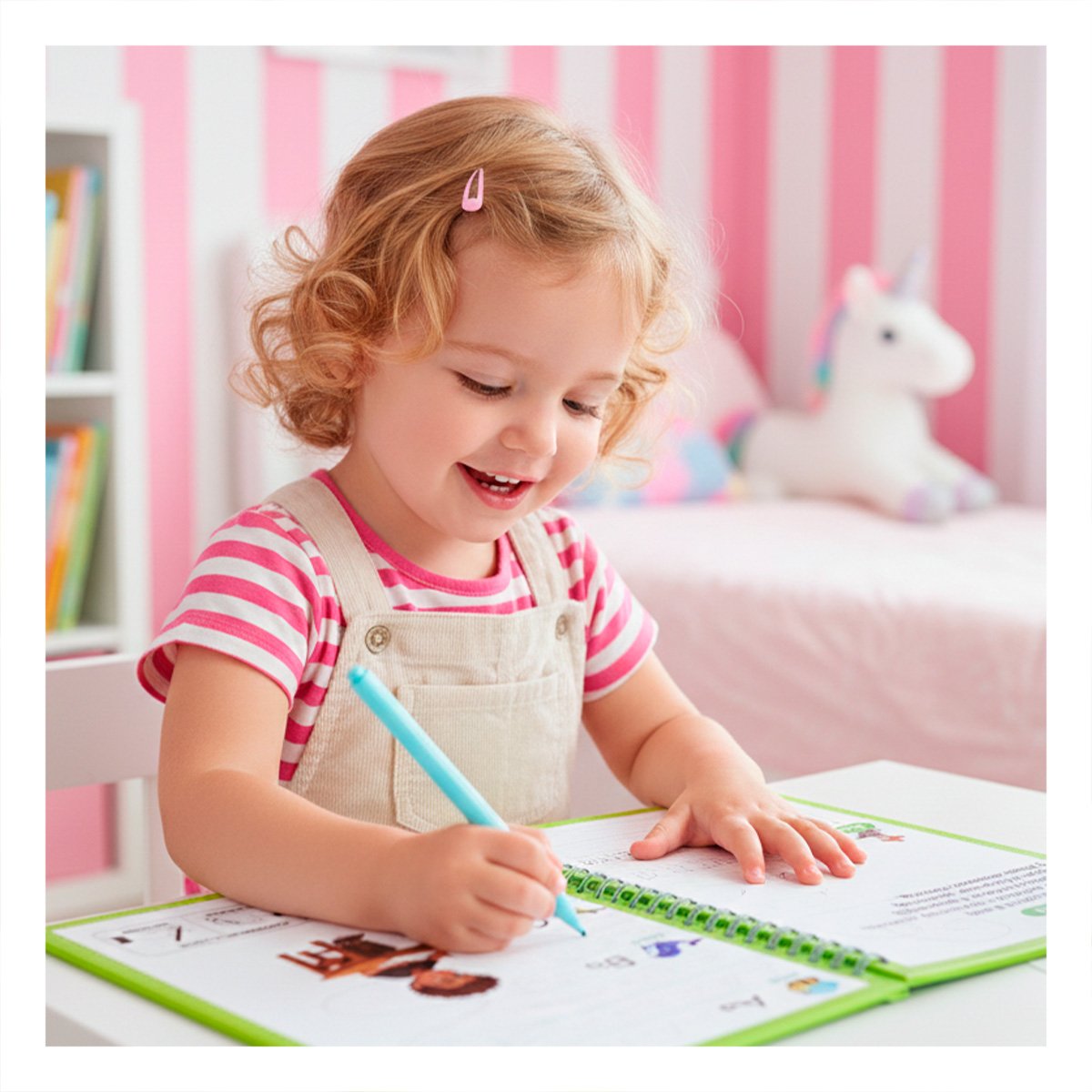 PACK2 FORMATO VERDE CLARO CUADERNO MAGICO PARA PRACTICA INFANTIL Y+PAPEL REGALO - 5