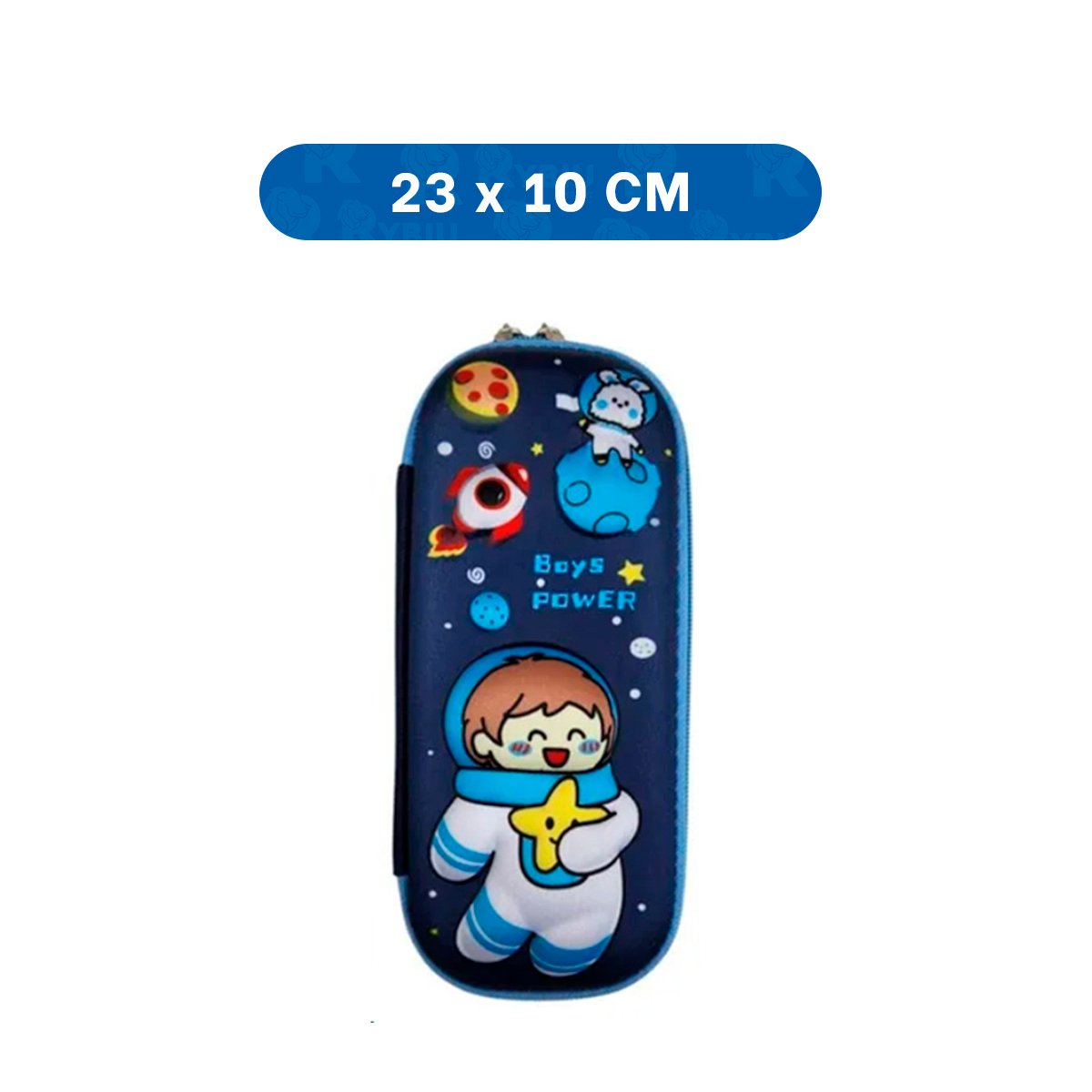 PACK12 FUNDA COMPACTA ASTRONAUTA FELIZ AZUL ALTO RELIEVE PARA GUARDAR UTILES Y+PAPEL REGALO - 4