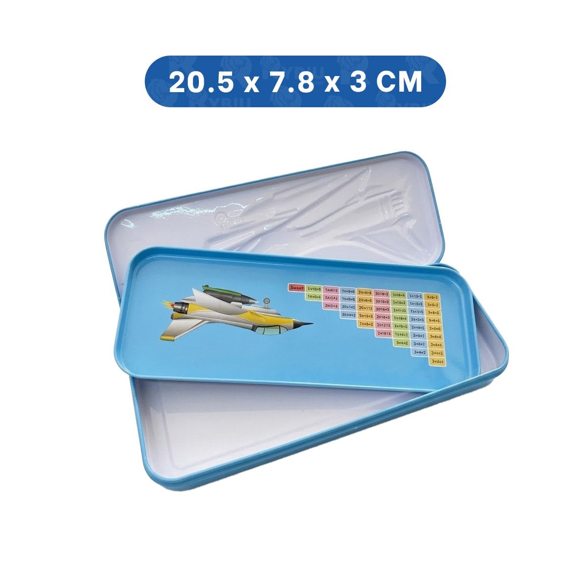 PACK4 LAPICERA PRACTICA CELESTE METALICA CON SEPARADOR PARA UTILES Y+PAPEL REGALO - 4