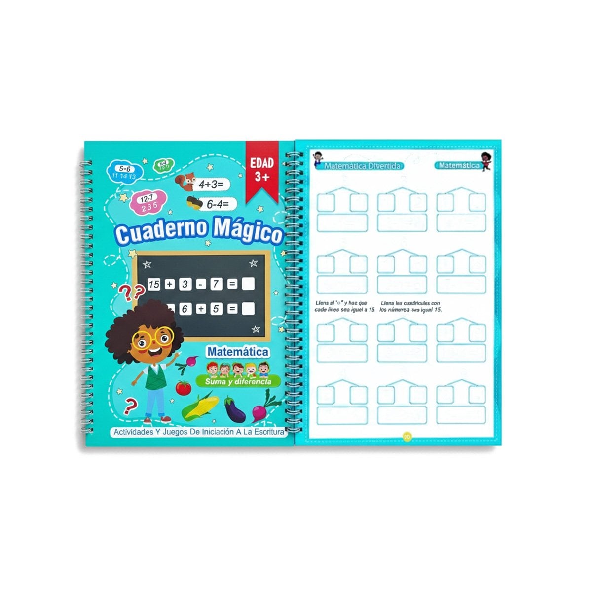 PACK6 UTIL CELESTE CUADERNO MAGICO PARA DIBUJO DIARIO Y+REGALO STICKER - 2